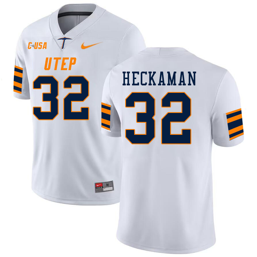 Men-Youth #32 Kheagian Heckaman UTEP Miners 2023 College Football Jerseys Stitched Sale-White